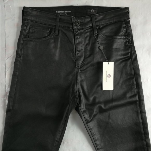 Ag Adriano Goldschmied Farrah Skinny Super Black Jeans 27 - Picture 2 of 8